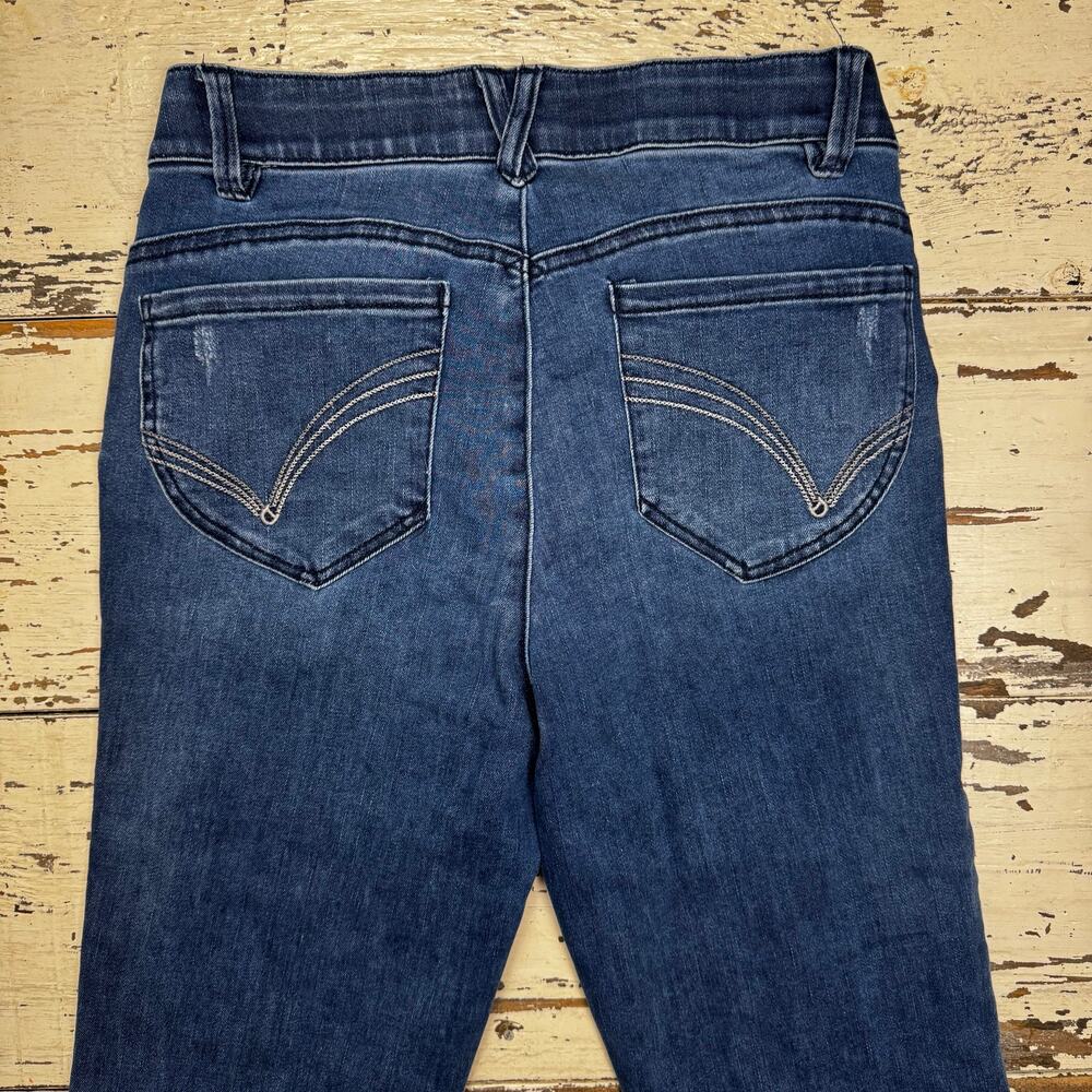 Democracy Ab Technology Jeans Women's Size 6 Mid-Rise Slim Straight Raw Hem - Picture 3 of 10